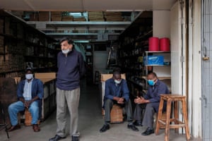 Ajay Shah outside his wholesale grocery store on Biashara Street, Nairobi