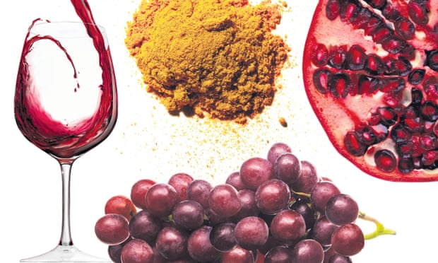 Life-enhancing? Red wine, turmeric, pomegranates and grapes can possibly help autophaging. 