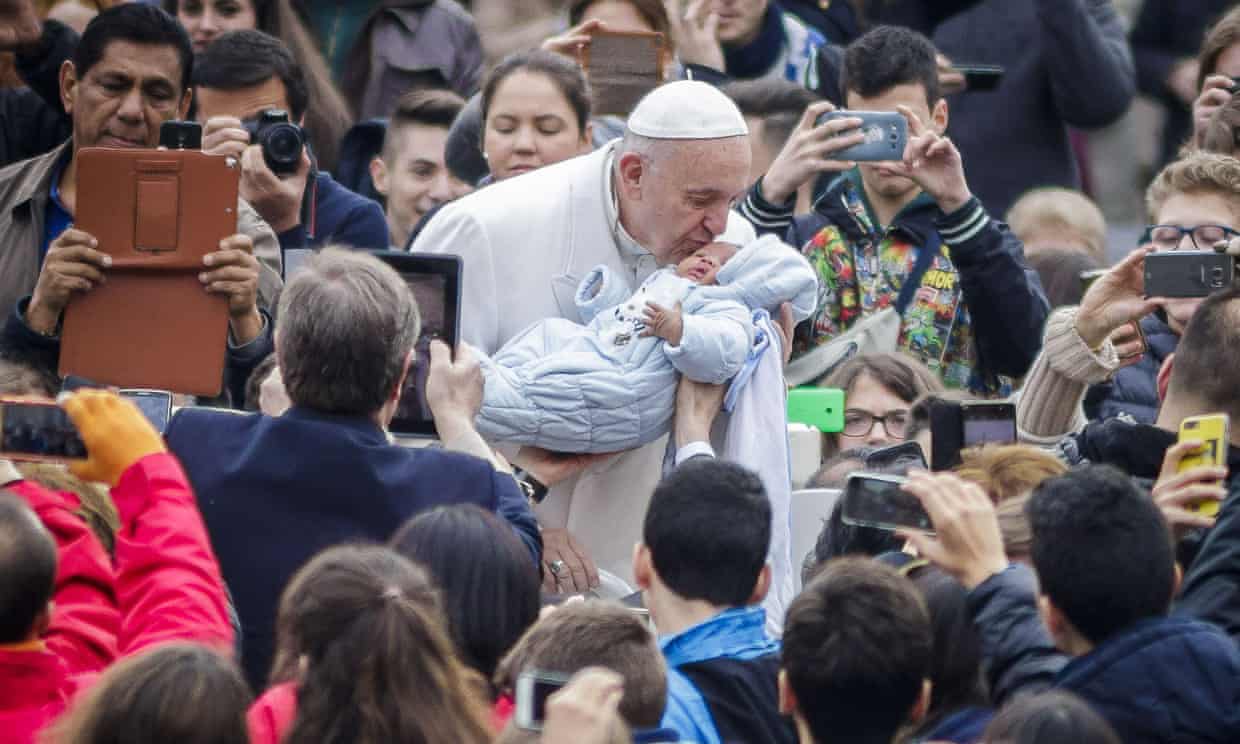 Pope Francis during his weekly general audience in Vatican City