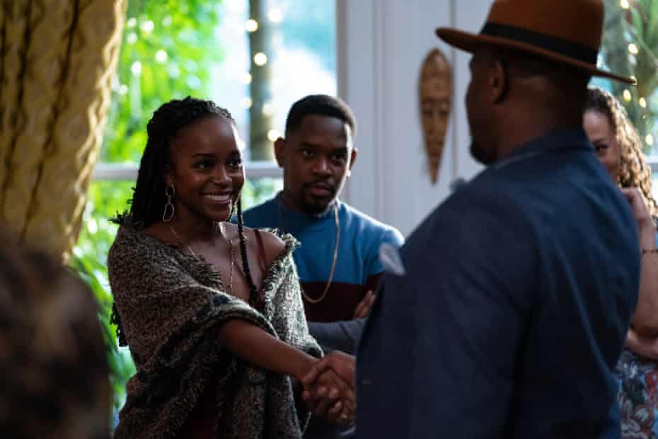 Aja Naomi King and Aml Ameen in Boxing Day.