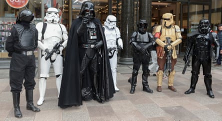 Star Wars characters in Cardiff last year.