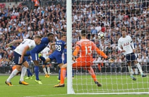 Batshuayi heads the free kick into his own goal.