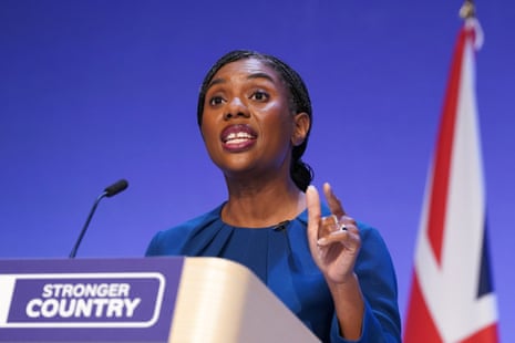 Kemi Badenoch giving her conference speech.