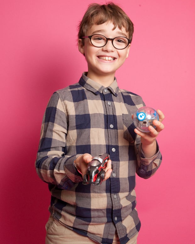 Louis with the SPRK+ robotic ball and Anki Overdrive Super Truck.
