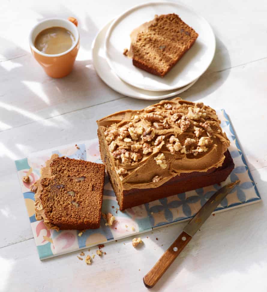 Espresso loaf cake with burnt butter and coffee icing.