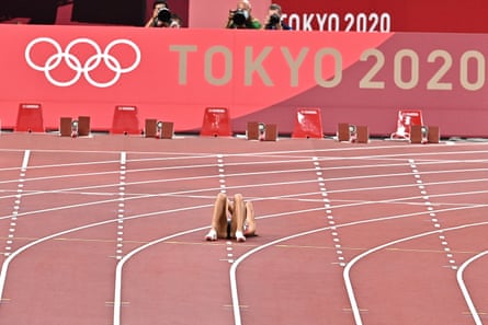 Katarina Johnson-Thompson’s hopes ended in the 200m.