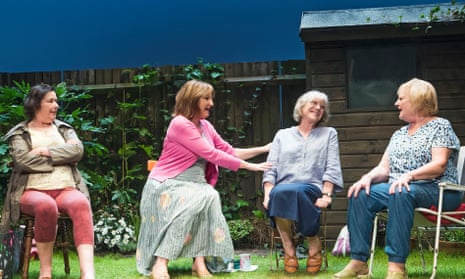 Garden piece … Linda Bassett as Mrs Jarrett, Deborah Findlay as Sally, Kika Markham as Lena and June Watson as Vi in Escaped Alone.