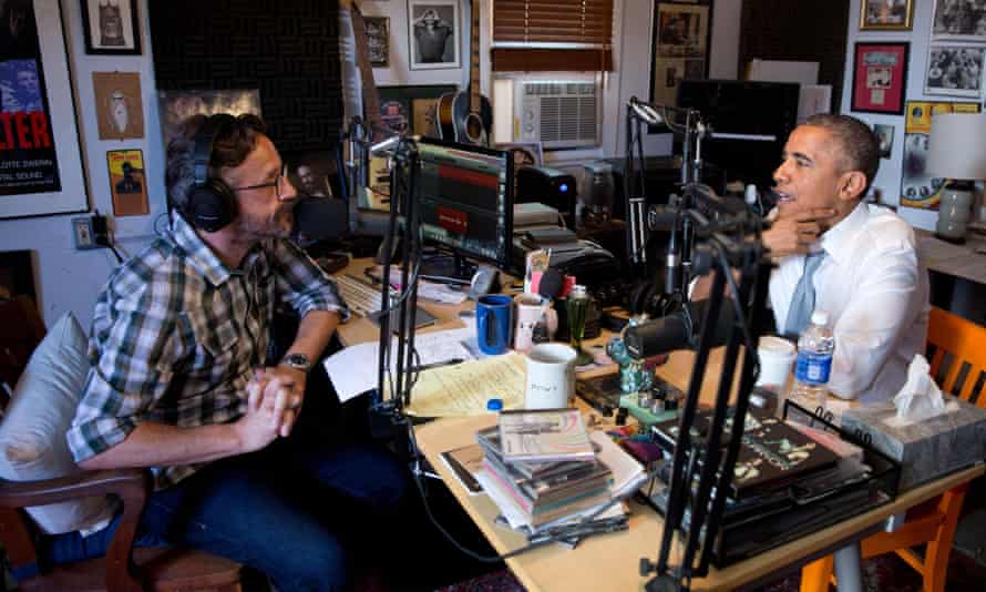 Barack Obama recording Maron's podcast