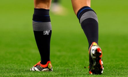 Arsenal player in Chelsea socks.