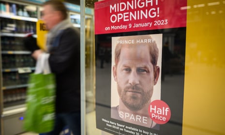 A poster advertising Prince Harry's memoir in London. The book is scheduled to go on sale on January 10 but copies accidentally went on sale early in Spain.