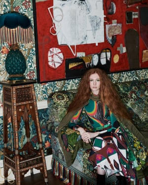 Cape by Barbour x House of Hackney, barbour.com and houseofhackney.com; top and skirt by colvilleofficial.com; artwork on wall by Ken Spooner. Hair and makeup: Dina Catchpole at Frank Agency using Living Proof range for volume and fullness and Charlotte Tilbury Beauty. Digital technician: Andy Mayfield. Fashion assistant: Peter Bevan. Models: Isobel Dodd at First Model Management and Kit Warrington at Premier Model Management. Location: Castle of Trematon (houseofhackney.com, 020 7062 6122)