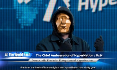 ‘Mr H’, billed as an ‘evangelist in the new world order’, who appeared at the online launch of HyperNation.