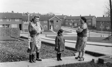 A street of council housing in the new town of Hemel Hempstead, Hertfordshire, 1954.
