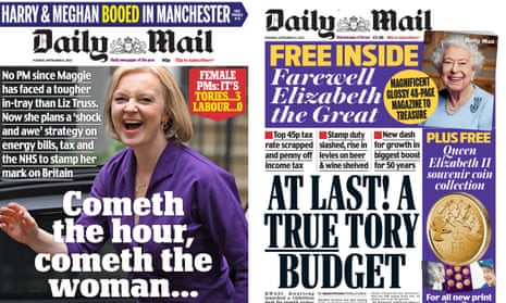 Daily Mail front pages supporting Liz Truss