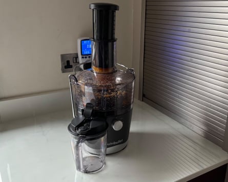 Nutribullet juicer on a worktop.