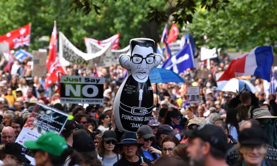 Thousands of people took to the streets in Melbourne in the first mass demonstration since the Victorian government passed its new pandemic laws