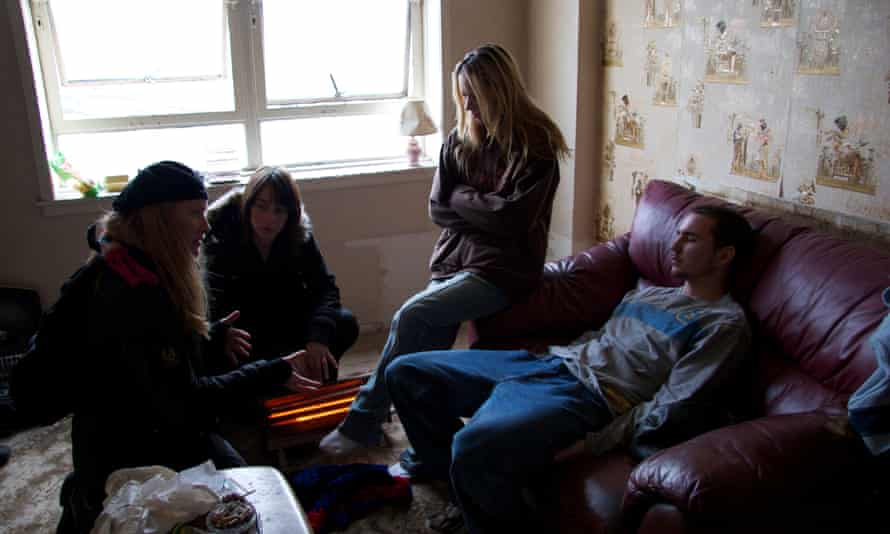on the set of Red Road, directed by Arnold, left.