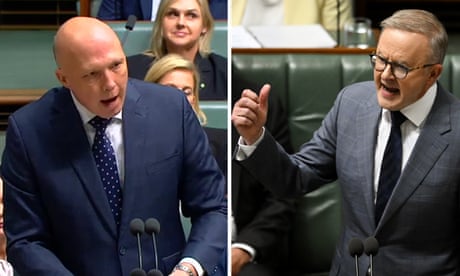 Australian prime minister Anthony Albanese accuses opposition leader Peter Dutton of ‘dog-whistling’ over a question about the Cop27 climate damage fund