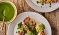 Jose Pizarro's lamb pinchos moruno with mojo verde.