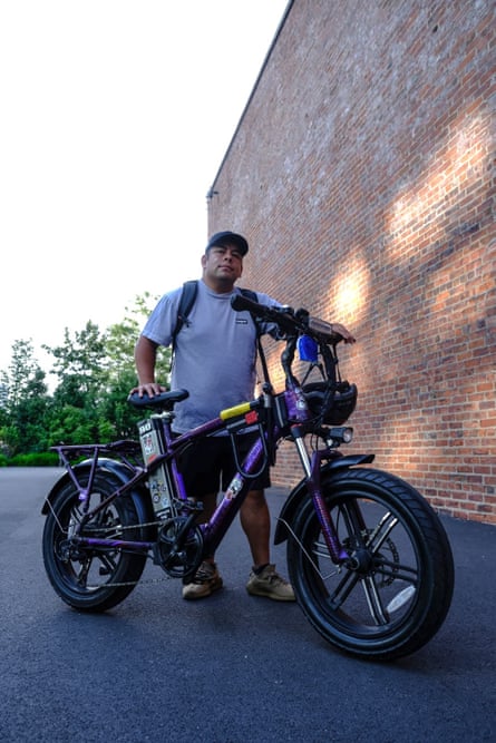 Gustavo Ajche with his bike.