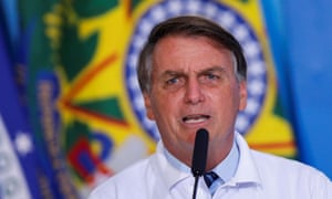 Brazil’s president Jair Bolsonaro speaks during a ceremony at the Planalto Palace in Brasilia, Brazil in January