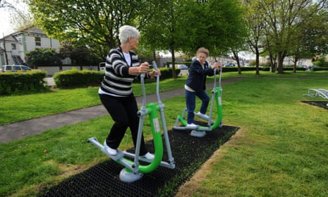 An outdoor gym playground for old people in Eastbourne