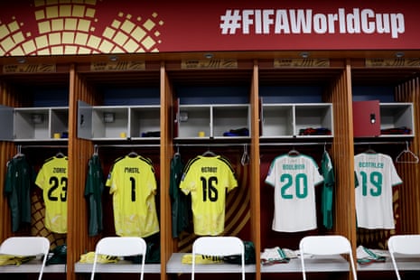 Algeria shirts hang up before the game.