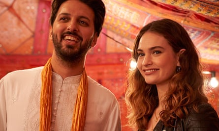 Shazad Latif and Lily James in What’s Love Got to Do with It?