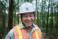 Ho Da The at work on his Forest Stewardship Council (FSC) certified acacia plantation, Phú Lộc district, Vietnam.