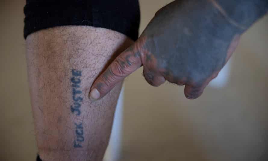 Rangi Wickliffe’s ‘Fuck justice’ tattoo.