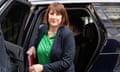 The chancellor, Rachel Reeves, gets out of a vehicle as she arrives at Downing Street for a Cabinet Meeting