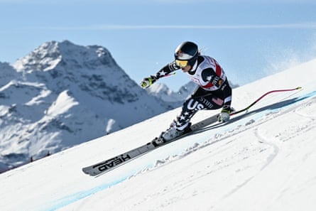 Lindsey Vonn on her way to victory in San Moritz.