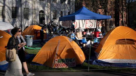 Student Gaza protests: more than 40 encampments on campuses across US – video report