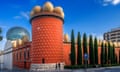 Facade of the Dali Museum Theatre containing Salvador Dali's surrealist creations, in Figueres, Catalonia.