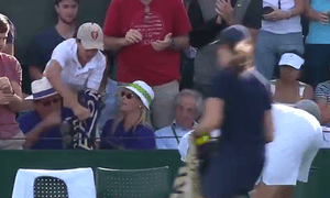 Peter Woodville wrestles with older man for towel