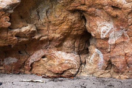 Rock art at Marebu, near Manmoyi, on the Warddeken IPA.