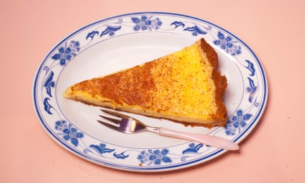 ‘A perfect slice’: custard tart.