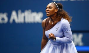 Serena Williams celebrates after setting up a quarter-final against Karolina Pliskova.