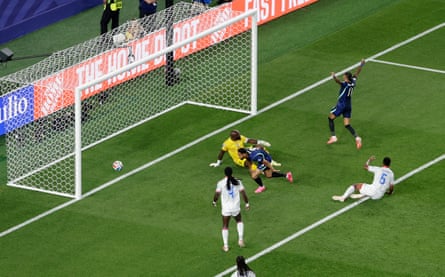 Brazil's Matheus Cunha scores their first goal