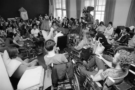 The sit-in at the offices of the health, education and welfare department in San Francisco in April 1977.