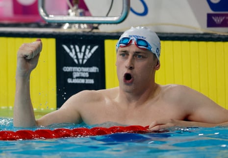 Scotland's Stephen Clegg celebrates after winning the men's 50m freestyle s13 final.