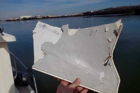 This image provided by Dean Naujoks shows debris recovered from the Potomac River south of Ronald Reagan Washington National Airport in Alexandria, Va., Thursday, Jan. 30, 2025.