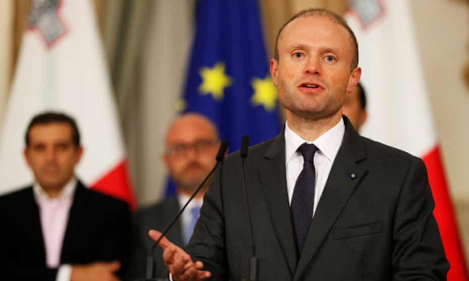 Joseph Muscat at a press conference in Valletta in the early hours of Friday morning.