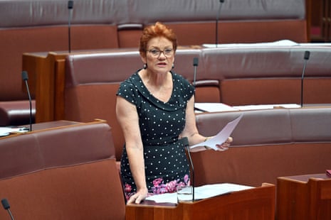 One Nation leader, Pauline Hanson.