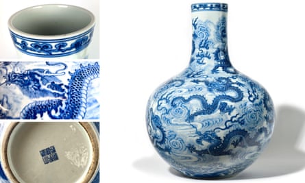 The tianqiuping-style vase attracted hundreds of interested buyers to a pre-auction exhibition.