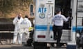 Law enforcement officials at the home of Austin bombing suspect Mark Conditt on 22 March.