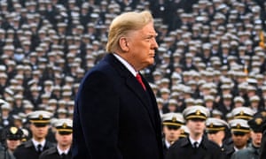 Donald Trump attends the Army-Navy football game in Philadelphia.