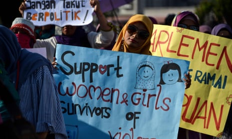 Activists at a event to mark International Women’s Day in Banda Aceh in Indonesia in March 2019.
