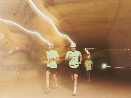 Jonathan Price (left) competes in the World’s Deepest Marathon, Sweden 2025.