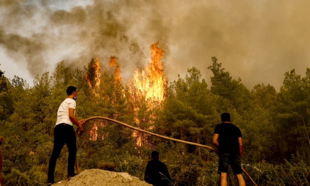 Wildfires are seen in the Antalya region of Turkey
